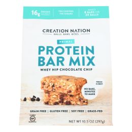 Creation Nation Primal Whey Hip Chocolate Chip Protein Bar Mix - Case of 6 - 10.5 OZ