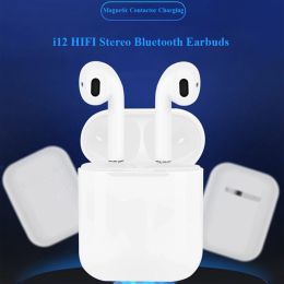 i12 Wireless Earbuds;  Bluetooth 5.0 Touch in-Ear Wireless Earphones;  48 Hours Play Time;  White