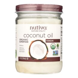 Nutiva Coconut Oil - Organic - Superfood - Virgin - Unrefined - 14 oz - Case of 6