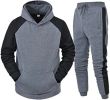 Men's Athletic Hooded Sweater Tracksuit Long-sleeved Pullover Sports Trousers Set