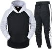 Men's Athletic Hooded Sweater Tracksuit Long-sleeved Pullover Sports Trousers Set