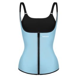 Burvogue Waist Trainer Corset Underbust Shapewear Latex Body Shaper Tummy Slimming Underwear Women Weight Loss Sauna Sweat Vest (size: M)