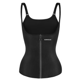 Burvogue Waist Trainer Corset Underbust Shapewear Latex Body Shaper Tummy Slimming Underwear Women Weight Loss Sauna Sweat Vest (size: L)