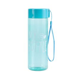 Sling rope Color MY BOTTLE with cup cover Transparent portable juice cup Gift cup advertisement (colour: PS sling sky blue)