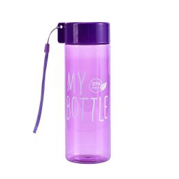 Sling rope Color MY BOTTLE with cup cover Transparent portable juice cup Gift cup advertisement (colour: PS sling purple)