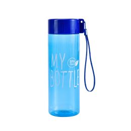 Sling rope Color MY BOTTLE with cup cover Transparent portable juice cup Gift cup advertisement (colour: PS sling royal blue)