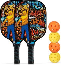 Glass Fiber Pickleball Composite Multi-Color Outdoor Ball Game Sets 2 New (set: Twe)