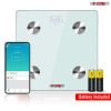 Smart Digital Bathroom Weighing Scale with Body Fat and Water Weight for People; Bluetooth BMI Electronic Body Analyzer Machine; 400 lbs.5 Core