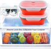 Lunch Box Collapsible Silicone Food Storage with Fork Spoon Expandable Eco Lunch Bento Box BPA-Free Dishwasher Freezer Microwave Safe