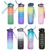 Outdoor gradient tritan large capacity plastic straw sports water cup portable fitness water bottle space cup wholesale