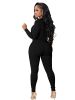 Women's New Pit-Striped Zipper Sports Jumpsuit