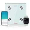 Smart Digital Bathroom Weighing Scale with Body Fat and Water Weight for People; Bluetooth BMI Electronic Body Analyzer Machine; 400 lbs.5 Core