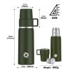 Healter 850ml Travel Vacuum Flask;  Water Thermos Bottle for Coffee;  Built-in Lid Cup;  Stainless Steel;  Thermal Tea Mug;  Sport Bottles